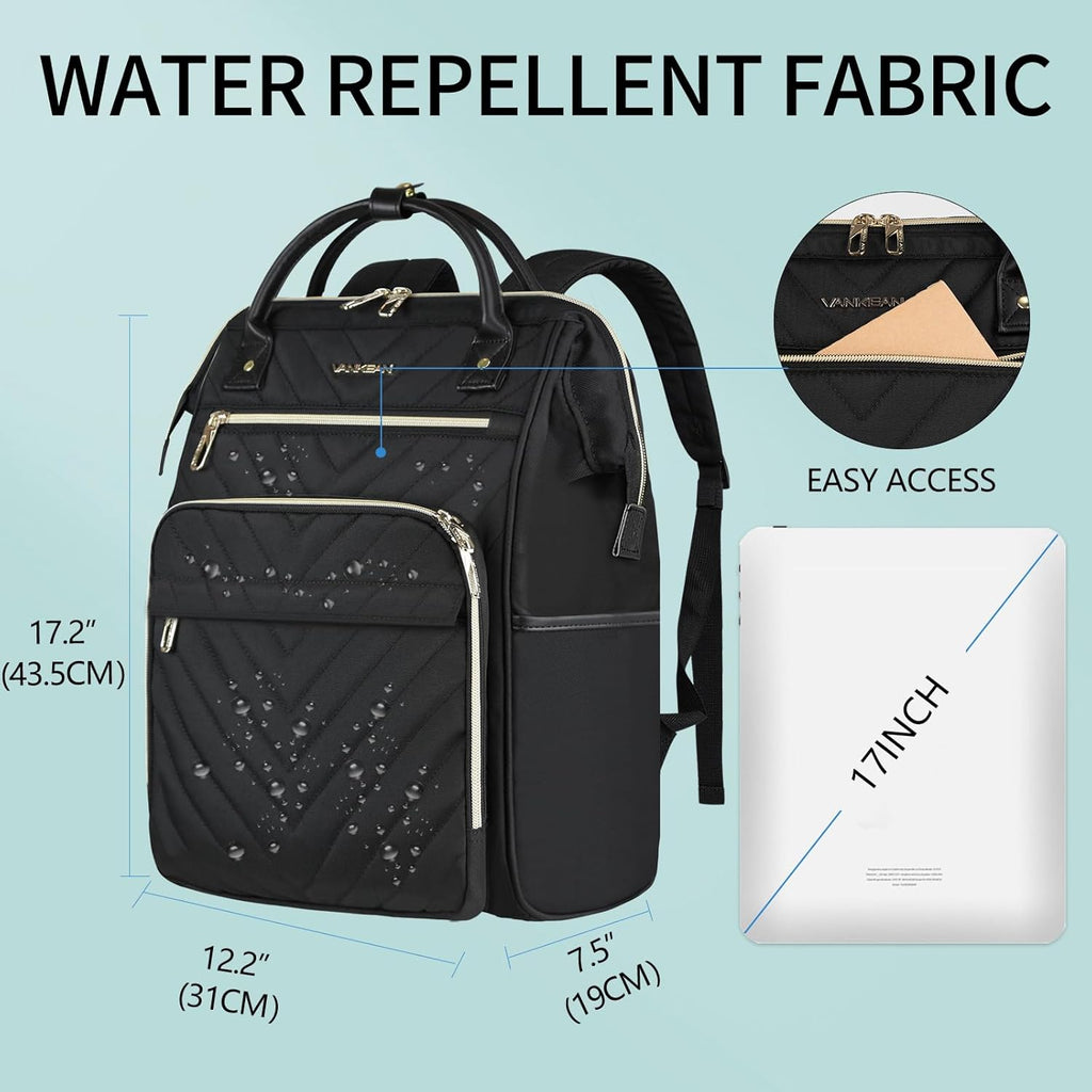 17 Inch Laptop Backpack for Women Fashion Computer Work Bag, Large Capacity Waterproof Backpack, College Daypack