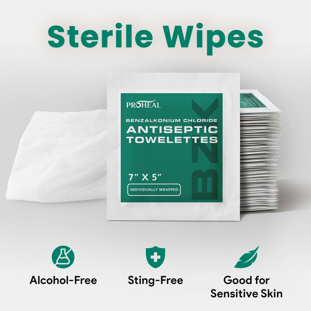 BZK Antiseptic Wipes, 240 Count - 7"x5" Individually Wrapped