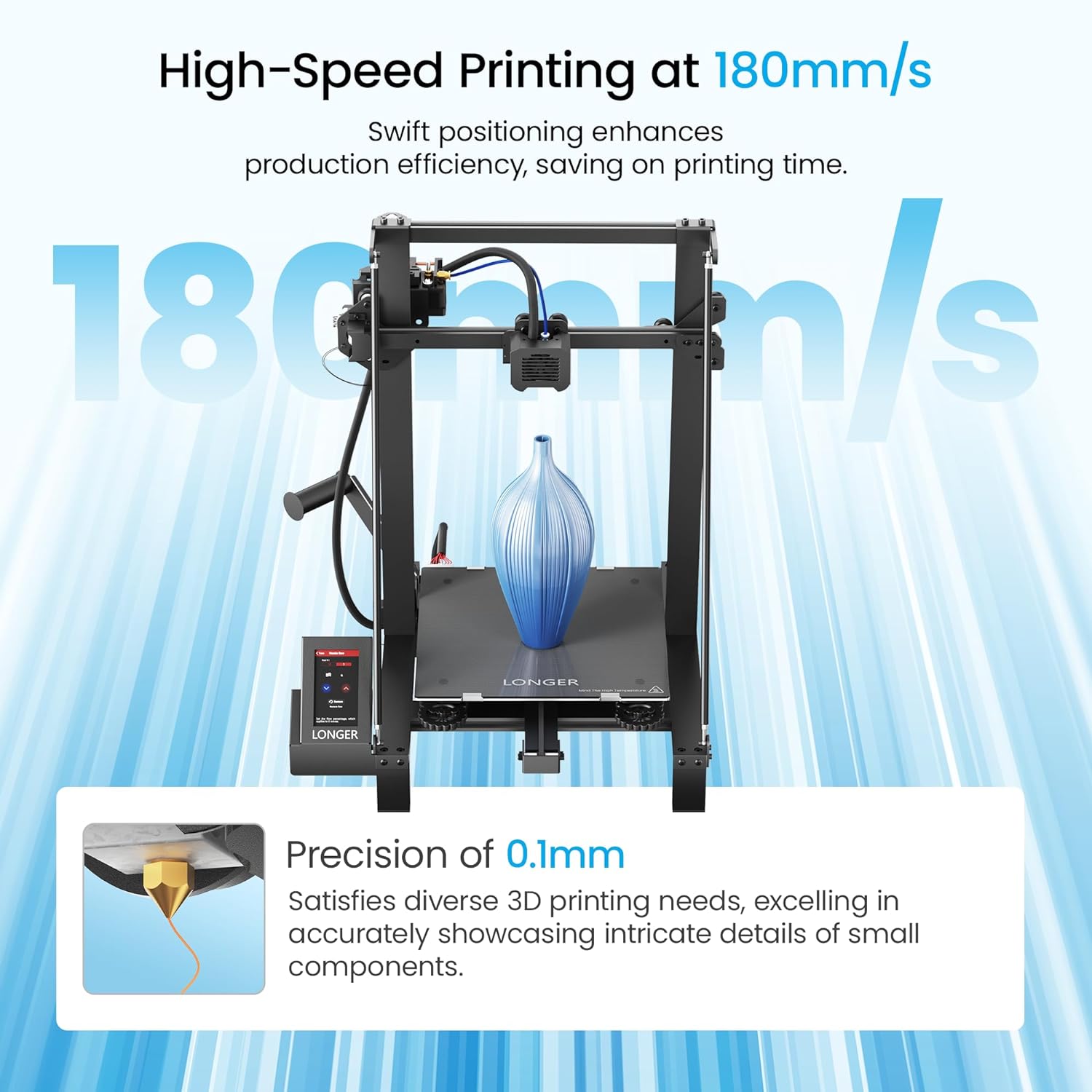 LK5 Pro 3 3D Printer 11.8x11.8x15.7in Large Printing Size FDM 3D Printer Fully Open Source Motherboard Upgrade TMC