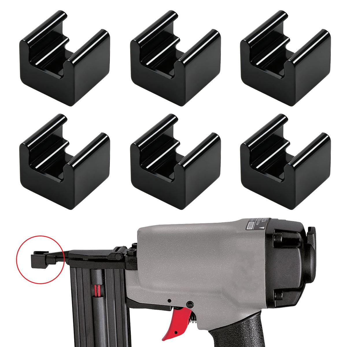 6 Pcs 894742 Brad Nailer Nose Cushion Fit for Porter Cable BN125A, Flexible Plastic, Black
