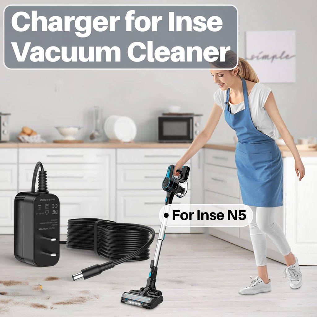 26.5V DC Charger for Inse Cordless Vacuum Cleaner Replacement AC Adapter