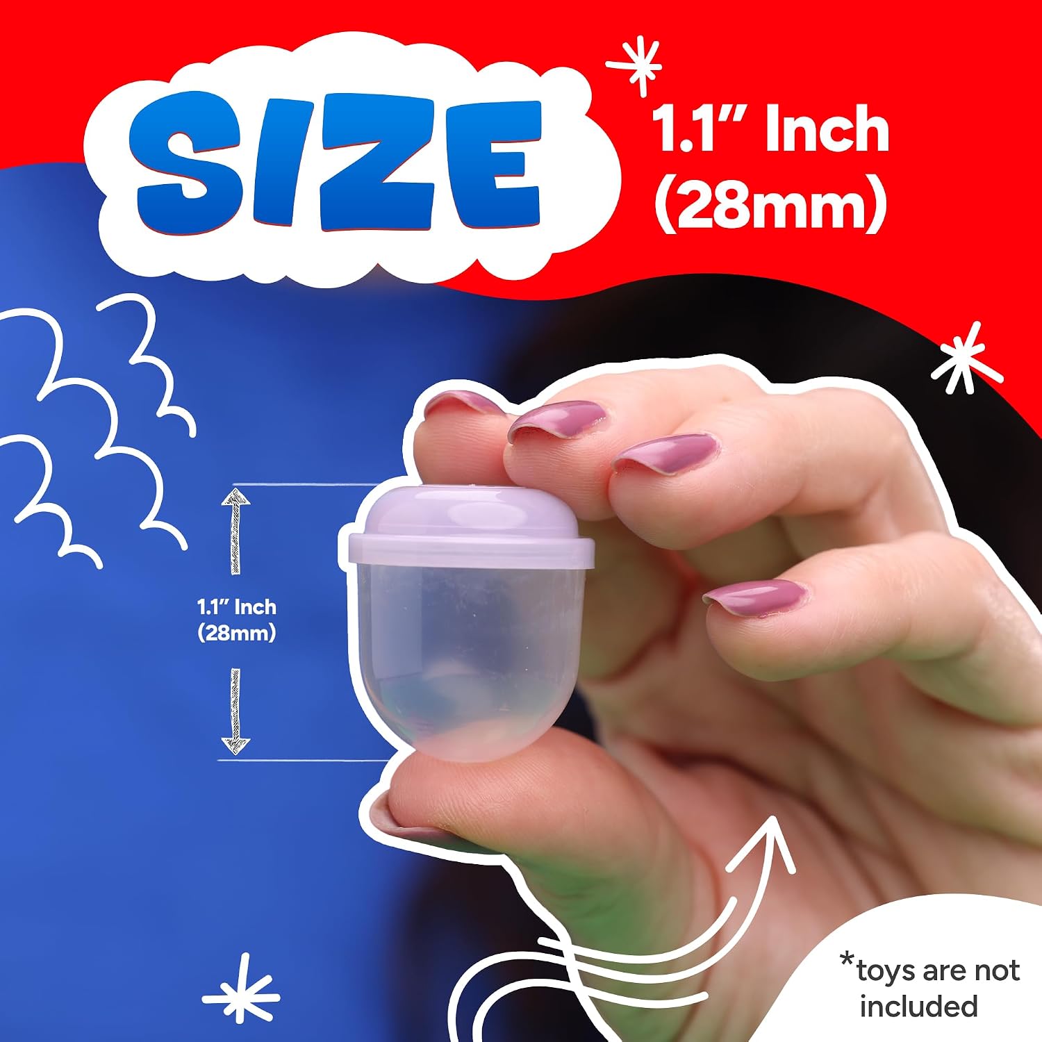 Capsule Vending Machine Translucent Acorn 1.1" Capsules Empty 50 pcs