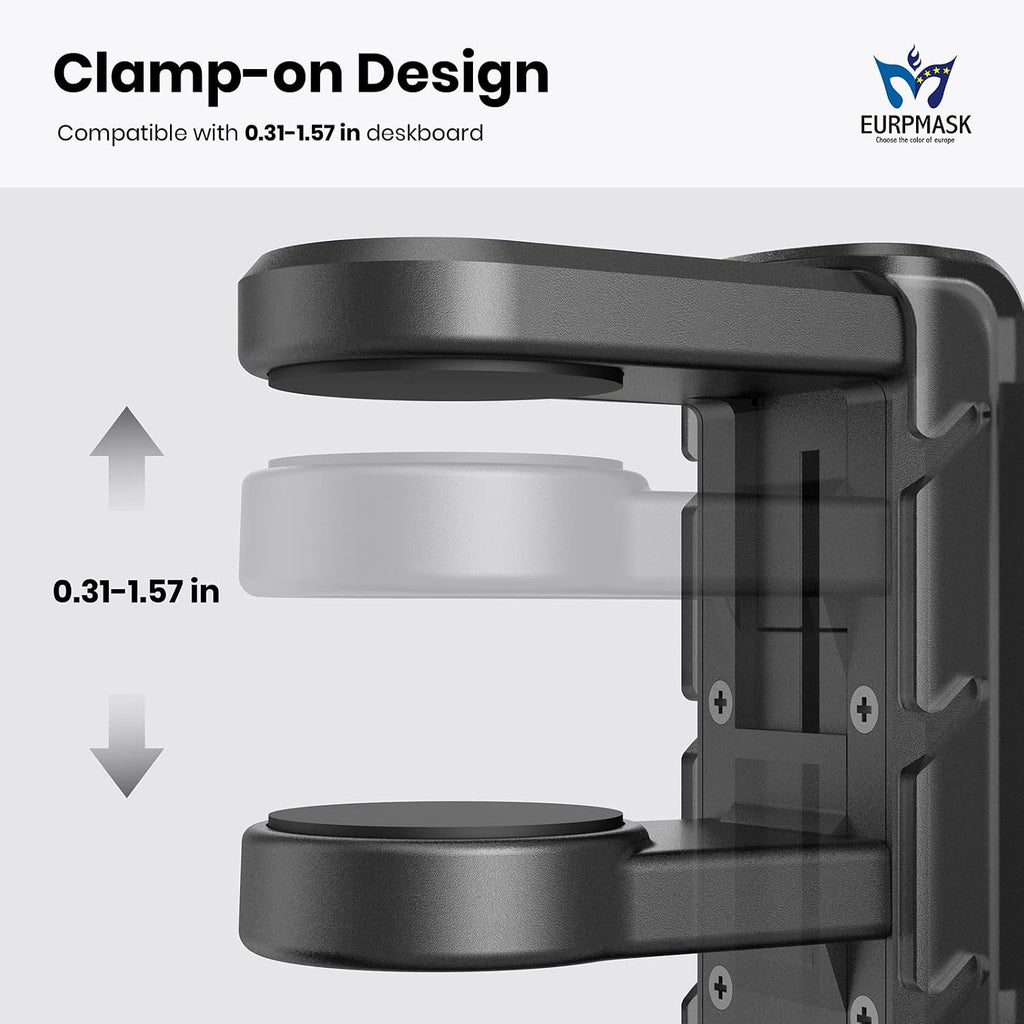 3-in-1 Headset&Controller Holder - EURPMASK Upgraded PC Gaming Headset Stand, Adjustable Clamp-on Headphone