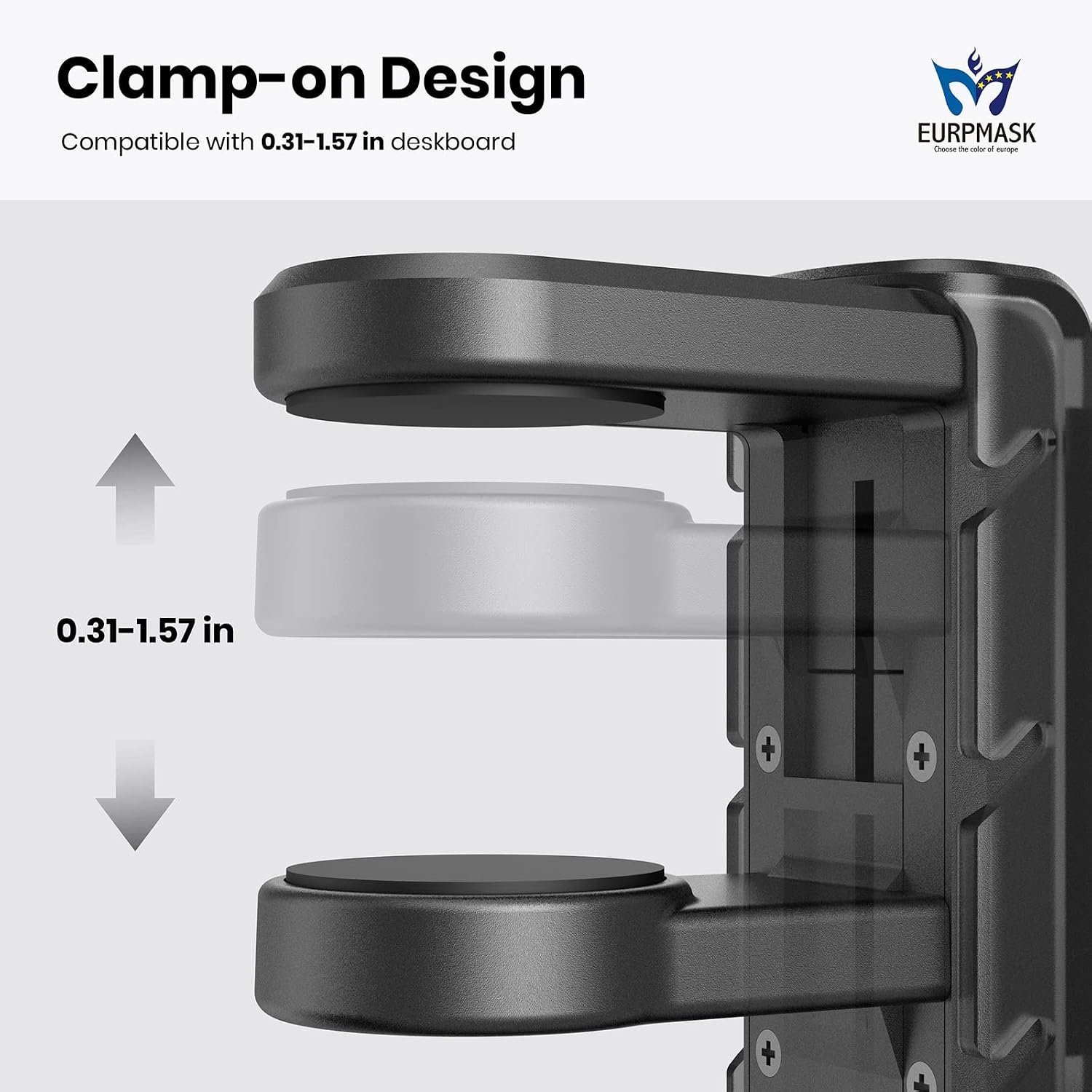 3-in-1 Headset&Controller Holder - EURPMASK Upgraded PC Gaming Headset Stand, Adjustable Clamp-on Headphone