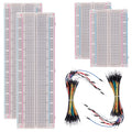 3 Values 130 Pcs Solderless Breadboard 4 Pcs 830 Tie Points & 400 Tie Points & 126 Pcs Flexible Breadboard Jumper Wires