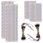 3 Values 130 Pcs Solderless Breadboard 4 Pcs 830 Tie Points & 400 Tie Points & 126 Pcs Flexible Breadboard Jumper Wires