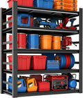 Garage Shelving, 3000 LBS Heavy Duty Metal Storage Shelves with Anti-Fall Rails, 5-Tier Adjustable Storage Rack for