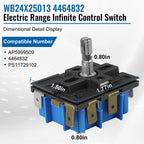 Wb24x25013 Infinite Control Switch for GE, Replace for 191D4774P00 4464832