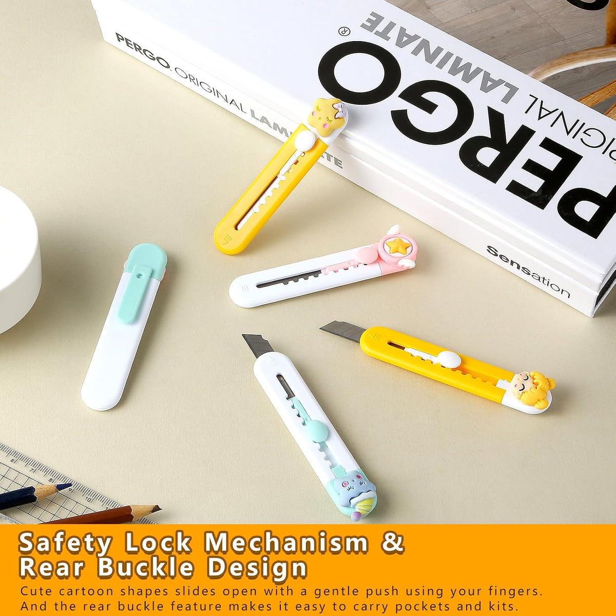 Box Cutter Retractable Mini Utility Knife Small Safety Cutter, Open Clamshell Packaging, Box Opener, Trim Photos