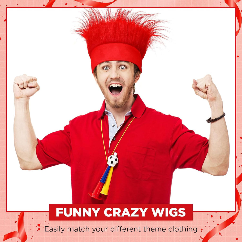 Hairy Headband Crazy Hair Day Fun Wig Hat Costume Accessory for Women Men Spirit Week Halloween Cosplay Sport