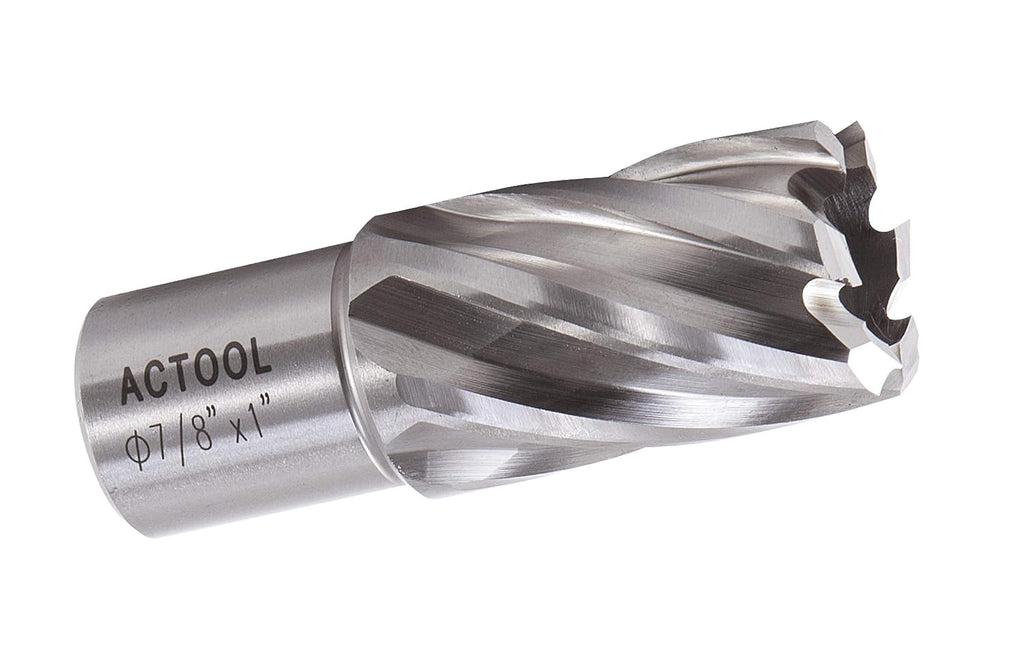 7/8" Diameter × 1" Depth of Cut HSS ANNULAR Cutter with 3/4'' Weldon Shank