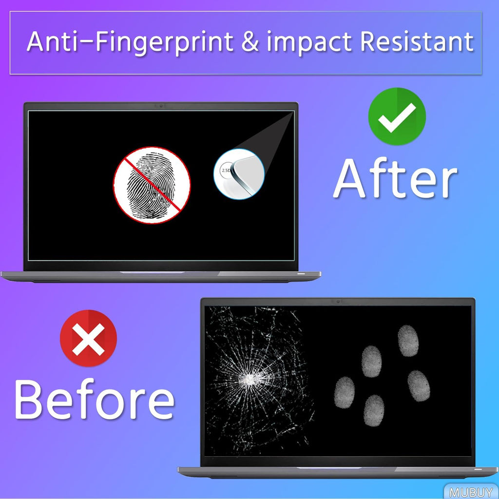 (2-Pack) 15.6" Laptop Screen Protector Tempered Glass for 15.6 HP/Dell/ASUS/Sony/Samsung/Lenovo/Acer/MSI/LG and All