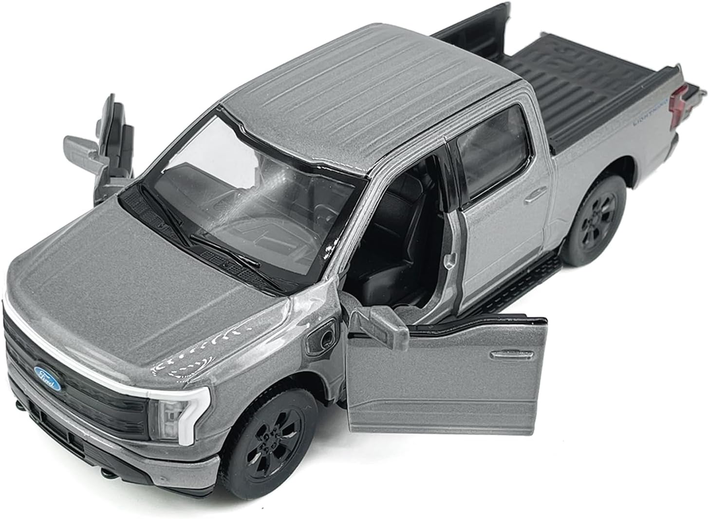 1:36 Scale 2022 F-150 EV Lightning Platinum Pickup Truck SUV Model Toy Car Metal Diecast Toy Vehicle, Doors Open
