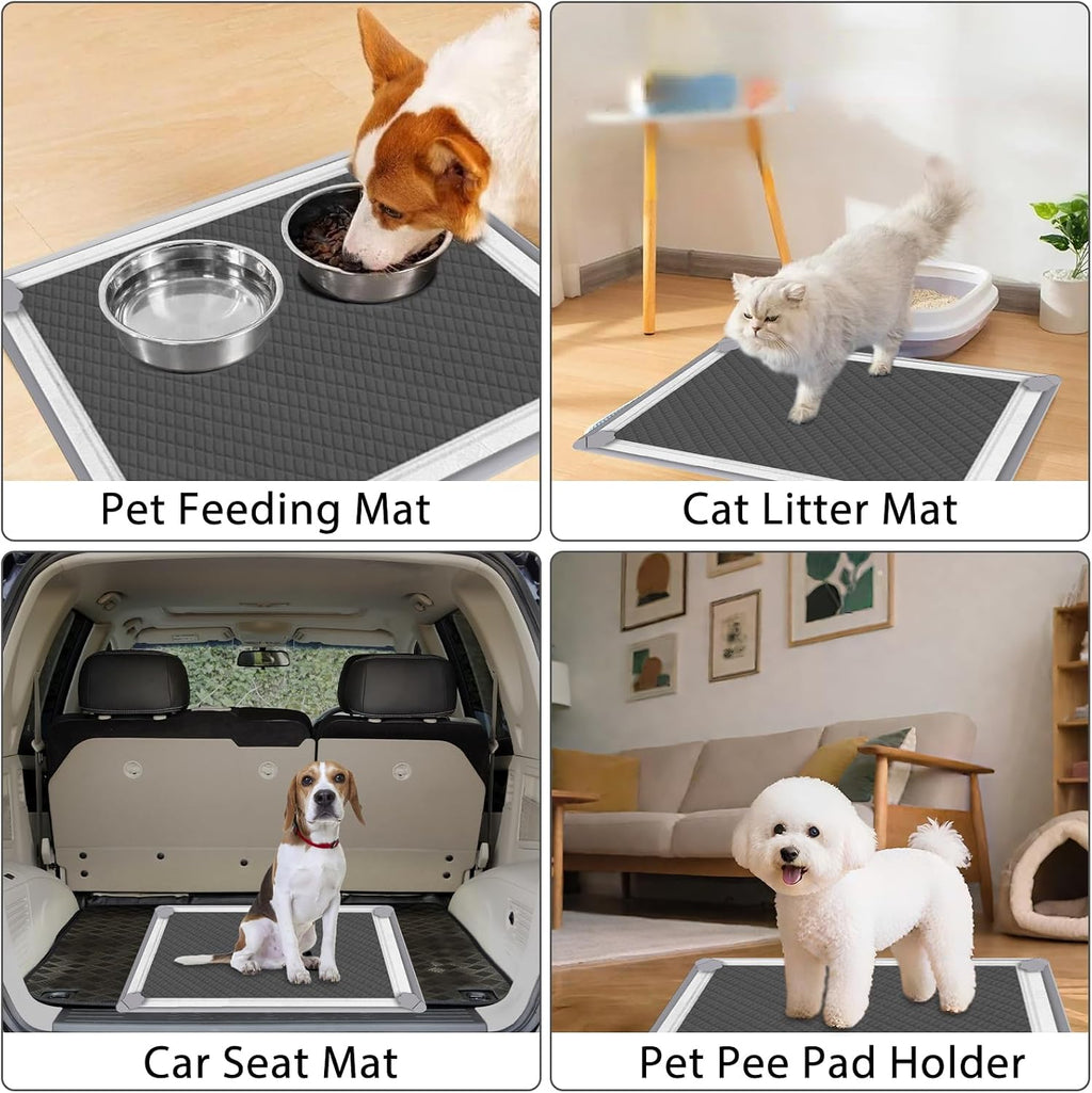 Pee Pads Tray Silicone Dog Bedpan Tray, High Edge Puppy Pad Holder Tray for Easy to Clean and Spill Free Dog Bedpan