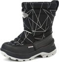 Size 12 US Waterproof Winter Snow Boots Slip Resistant (Toddler/Little Kid) Reflective Black
