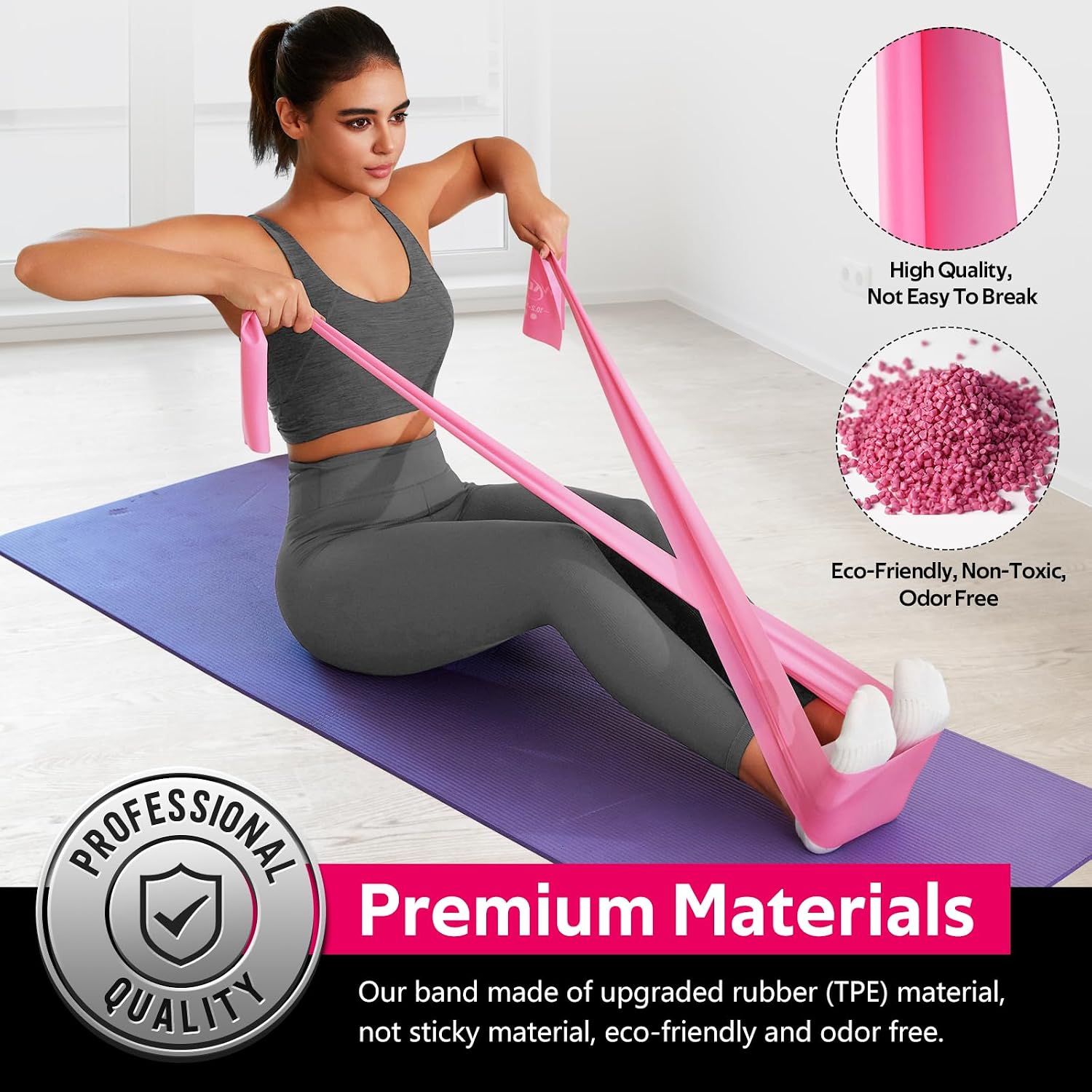 Resistance Bands for Working Out, Exercise Bands for Women and Men, Workout Bands for Physical Therapy, Stretch