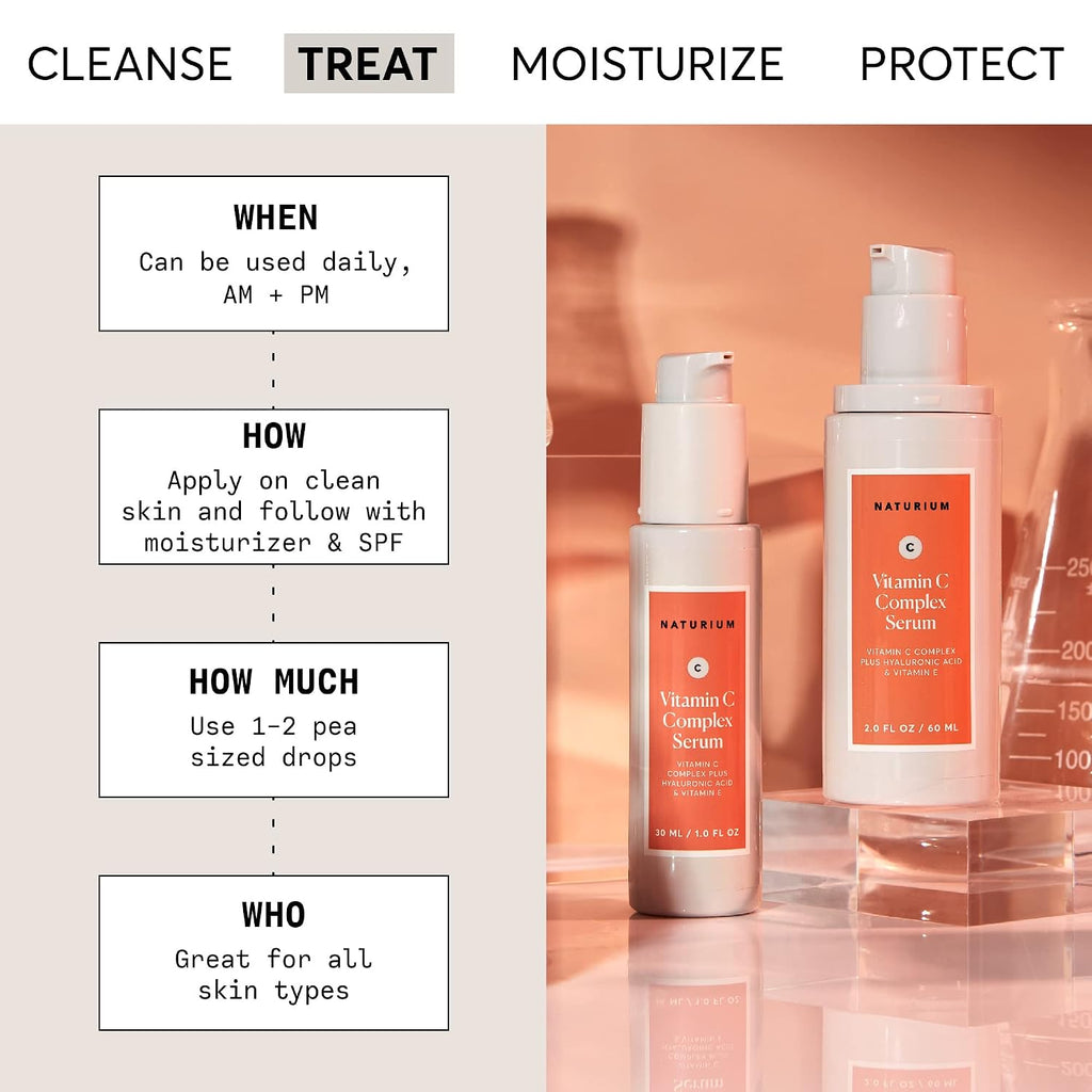 Vitamin C Complex Face Serum, Plus Hyaluronic Acid & Vitamin E, Anti Aging Skin Care Treatment, 1 oz