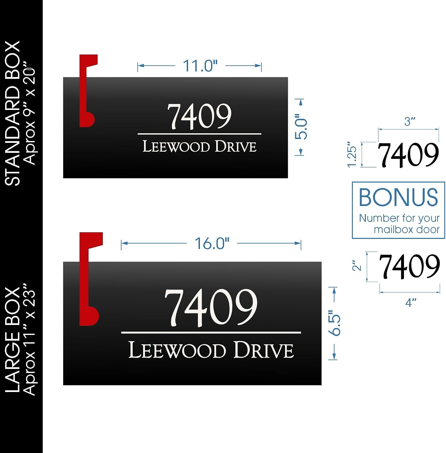 Personalized Mailbox Numbers - Custom Reflective Vinyl Decal for Street Address - Decorative House Numbering - Gift