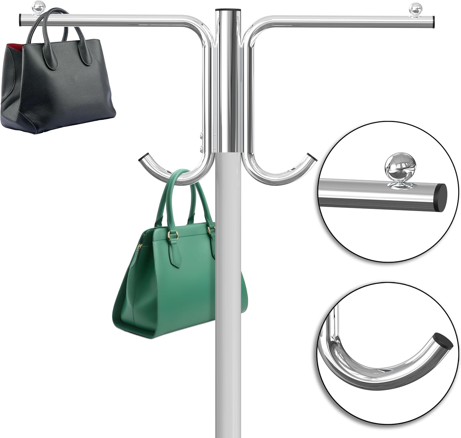 Industrial Grade Z-Base Garment Rack w/Cover Tube Bracket | 500Lb Load with 62" Extra Long Bar, Clear Cover