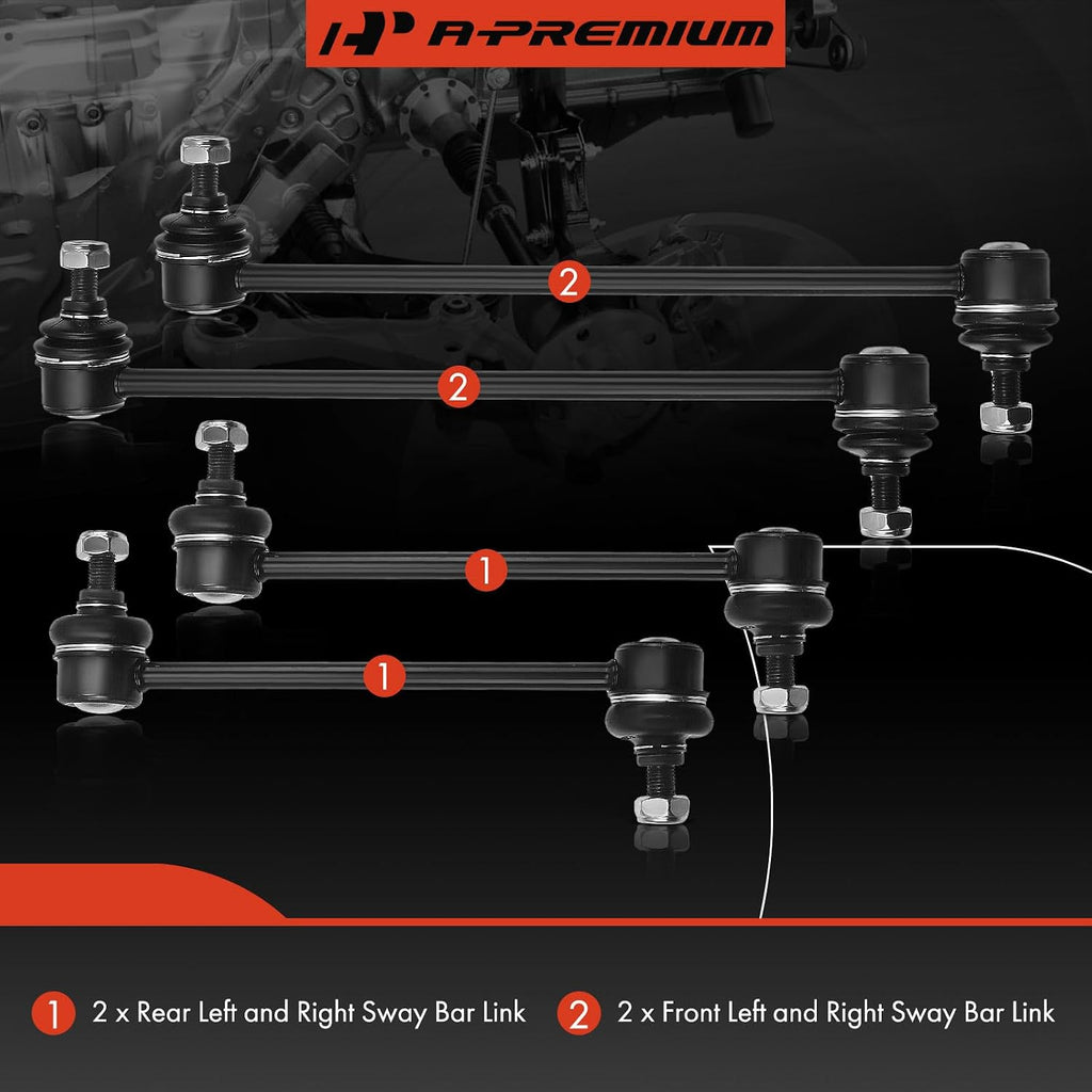 A-Premium Front & Rear Sway Bar Link Stabilizer Bar End Link Kit