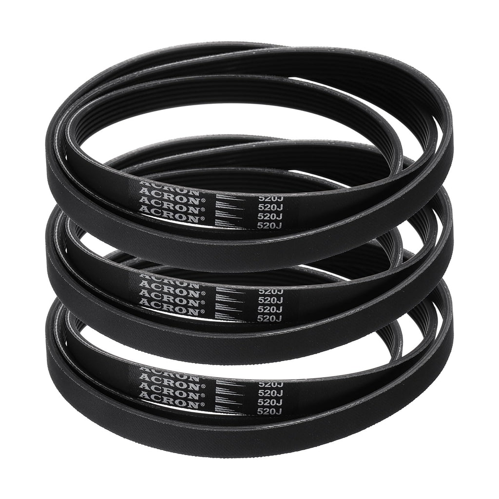 uxcell 3pcs 510J6 PJ V-Ribbed Belt 6 Ribs 51" L x 0.55" W x 0.14" H, EPDM