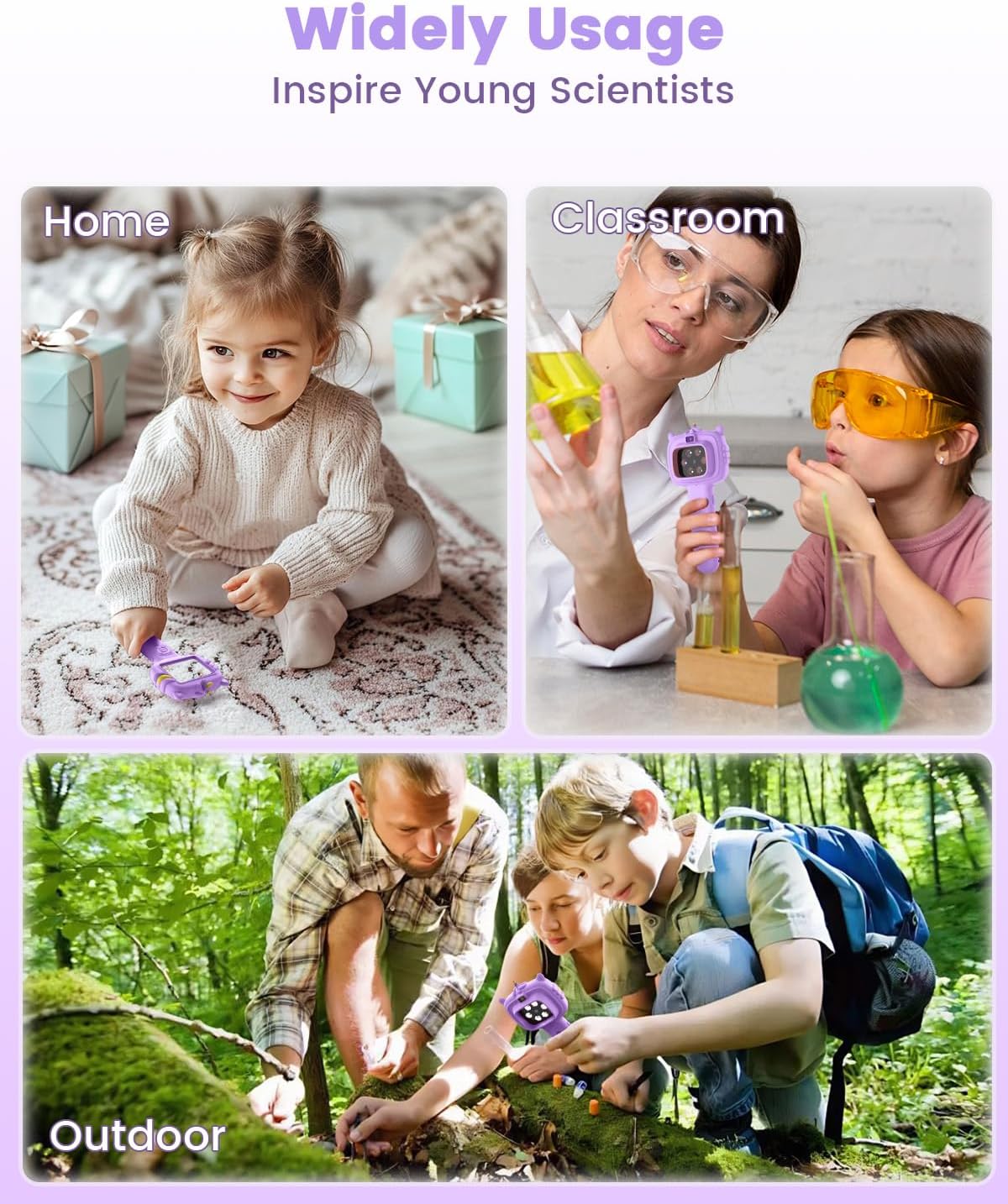 Microscope Camera for Kids Gifts Toys- Handheld Pocket Microscopes with 2.4" Screen and Autofocus - Mini Digital
