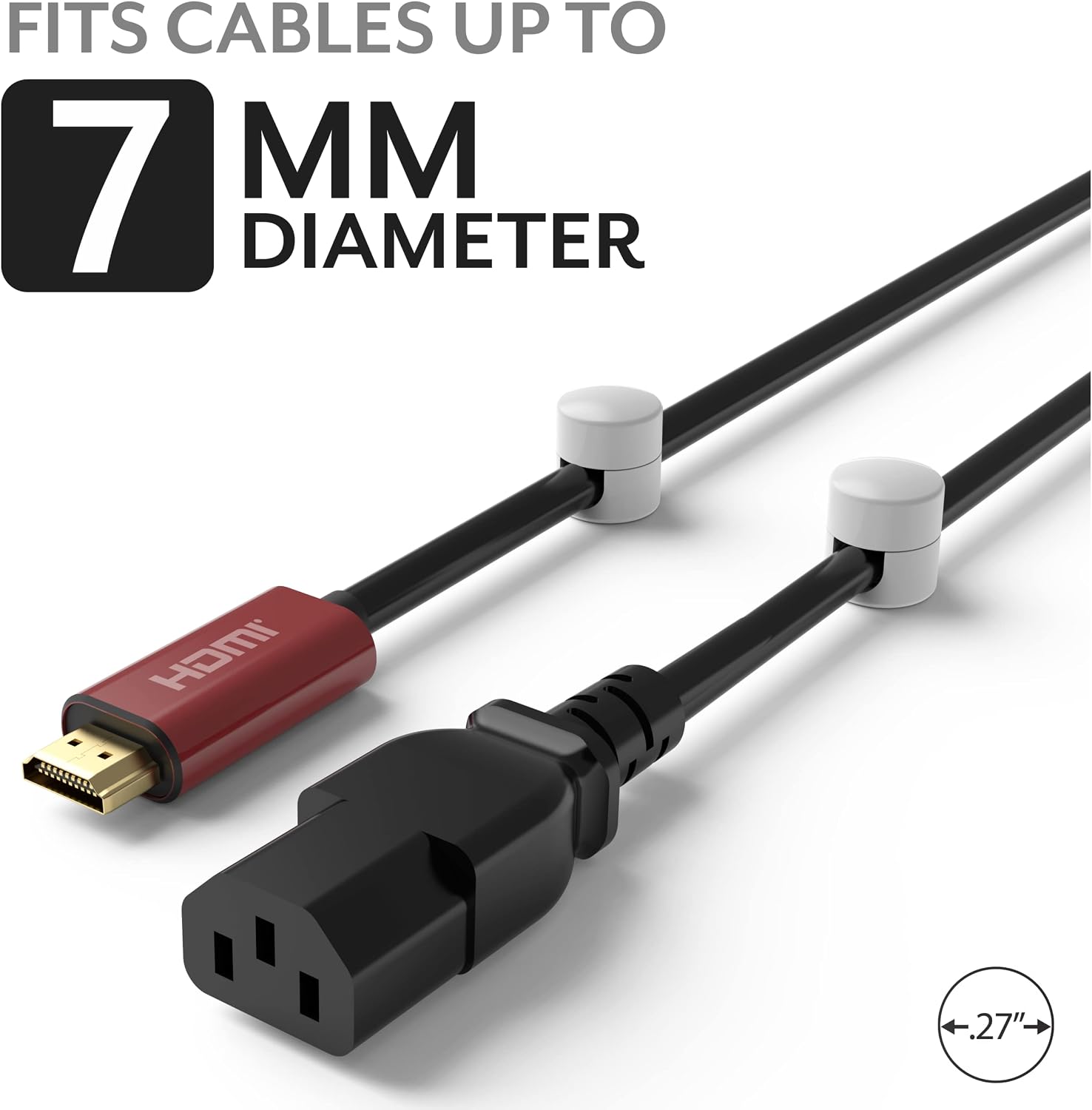 Cable Anchors for Desk Organization White | Premium Aluminum Cord Organizers | Charger + Cable Management Clips for