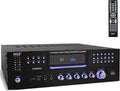 4 Channel Bluetooth Home Amplifier - Front Loading DVD/CD Player - 3000W Peak Stereo Receiver - 2 Mic Inputs w/ Echo