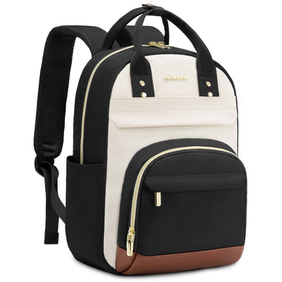 Small Backpack Purse for Women, Mini Backpack bag, Cute Fashion Backpack for Daily Travel Work, Black-Beige-Brown
