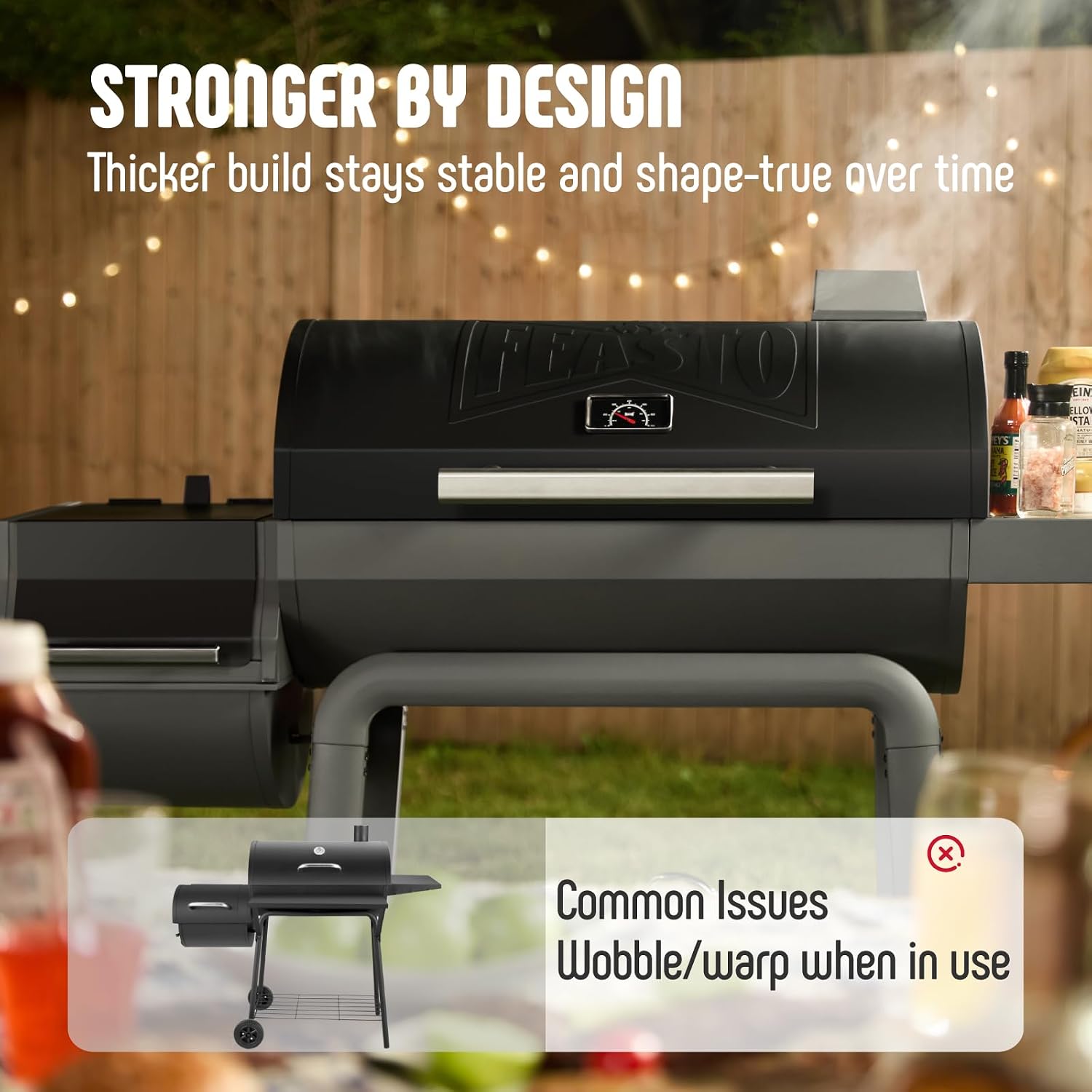 Heavy-Duty 30-Inch Charcoal Grill with Offset Smoker Grill