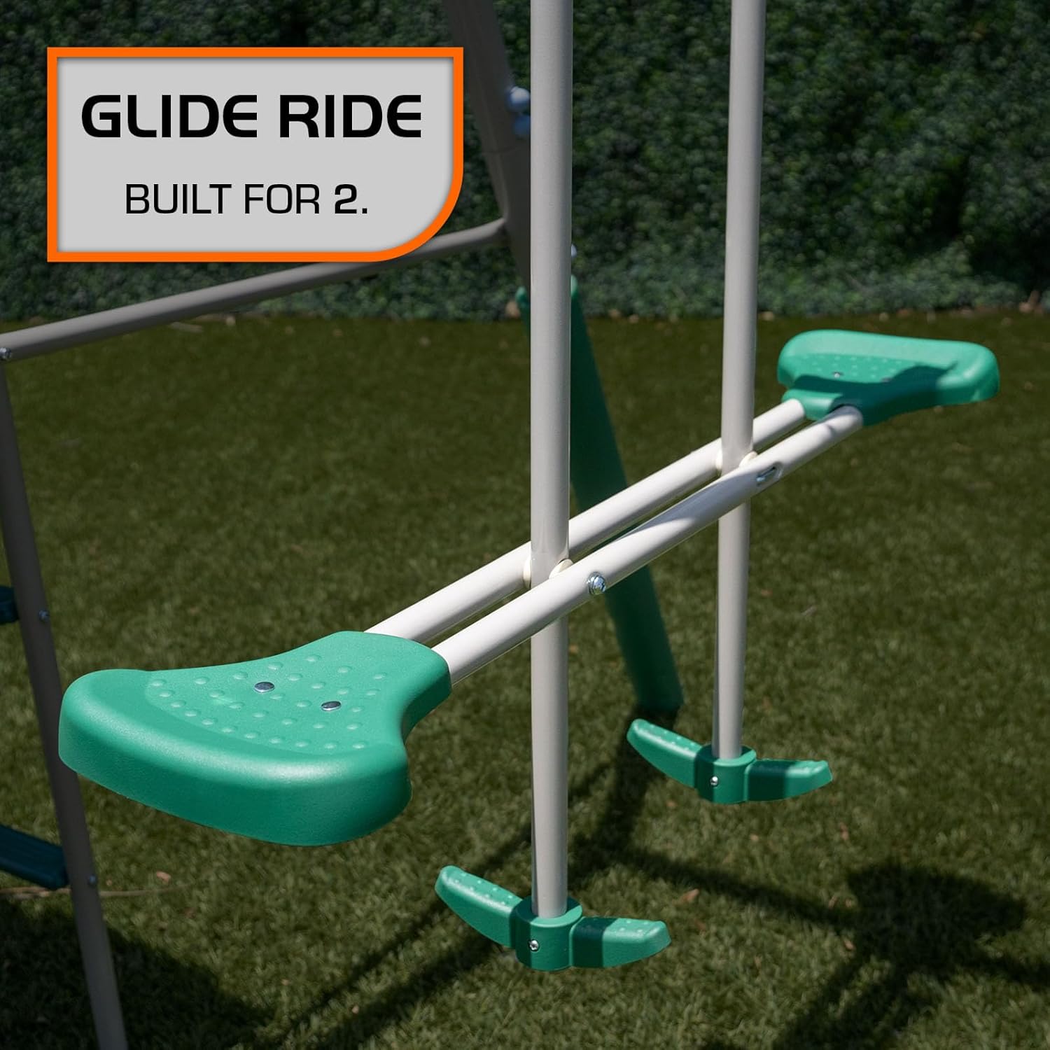 The Swing Company 600LBS Yonkers Metal Swing Set, Outdoor Backyard Playset Kids Aged 3-8 with 2 Swings, Glide Ride