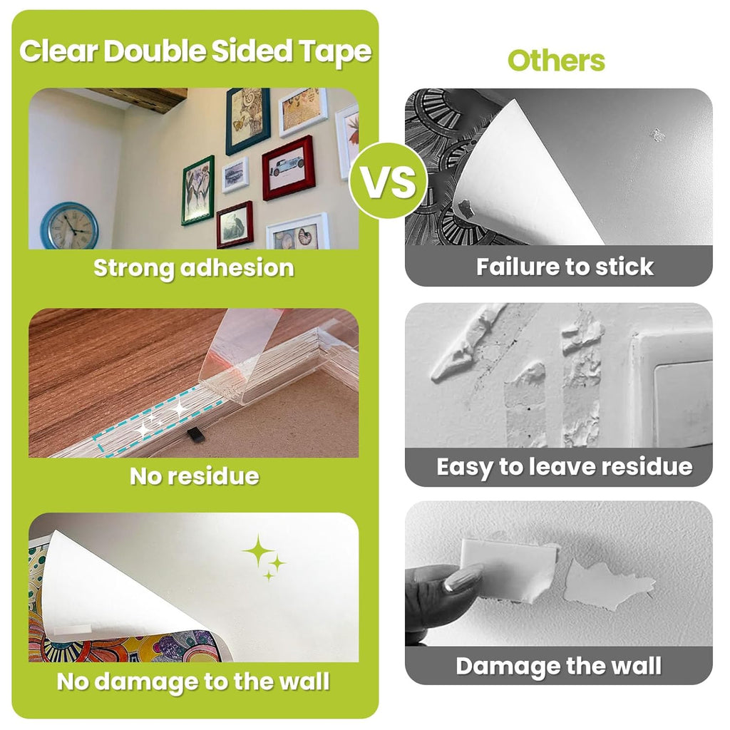 Double Sided Tape Heavy Duty, Removable Nano Adhesive Tape, 2" x 16.5FT