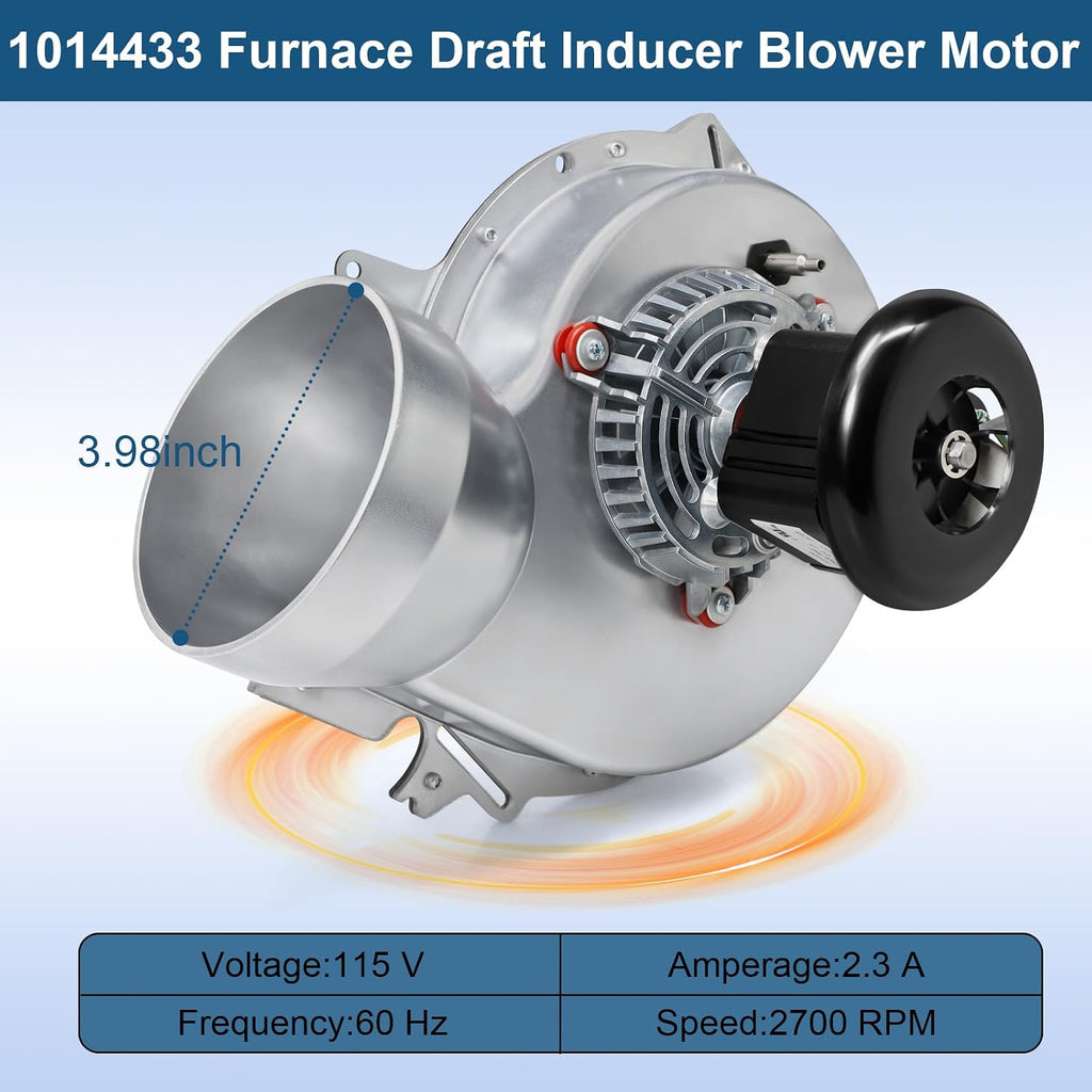 1014433 Furnace Draft Inducer Motor Replace 1014529, 119290-00, 10011645, 10011945,1013517,J238-150-1521, RFB433 Fasco A983 Exhaust Inducer Blower Motor for ICP Heil Tempstar Intercity
