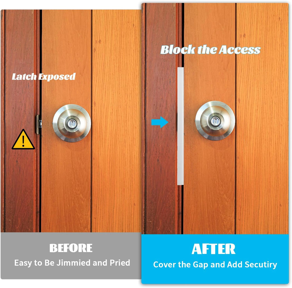 2 Pcs Door Latch Guard Plate 7 Inch Outswing Angle Latch Protector Shield L Shaped Security Reinforcement Striker