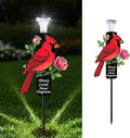 Solar Cardinal Memorial Stakes for Graves - Metal Cemetery Decorations with LED Light, Sympathy Gift for Loss of