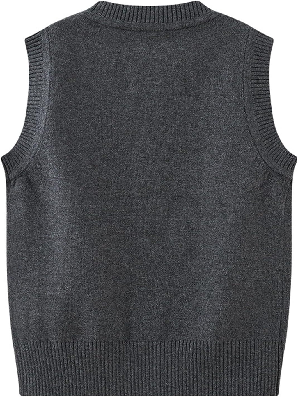 Boys Girls School Uniform Sweater Vest Cotton Kids V-Neck Button Solid Sleeveless Cardigan for Children Toddler