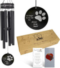 Pet Memorial Wind Chime, 30 Inches Paw Print Pet Remembrance Gift to Honor and Remember a Dog, Cat, or Other Pet