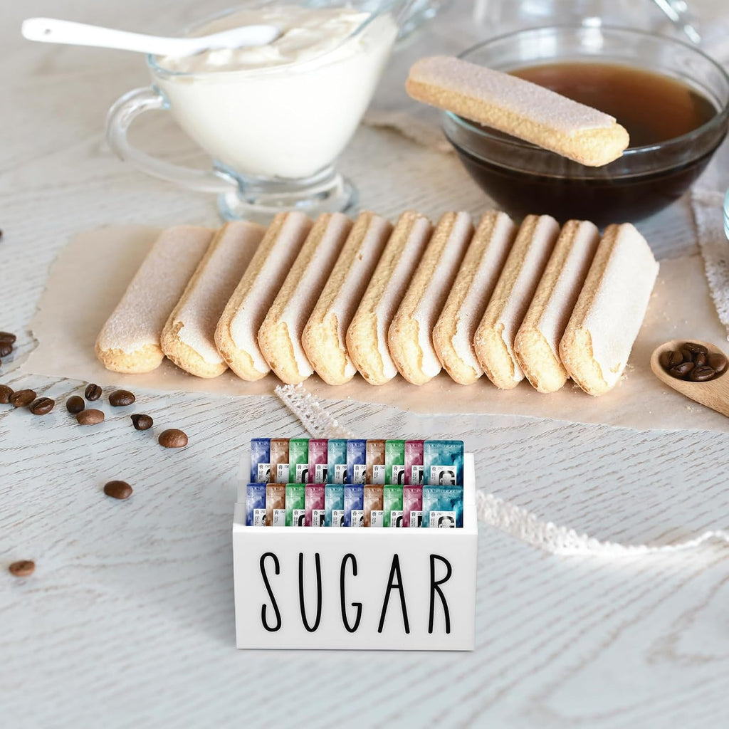 Sugar Packet Holder for Coffee Bar, Acrylic Sugar Packets Caddy, Sugar Packet Container, Sugar Packets Dispenser