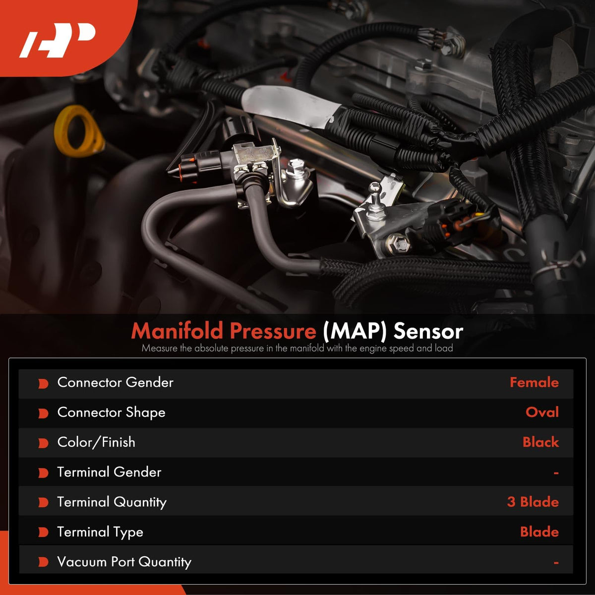A-Premium Manifold Pressure (MAP) Sensor Compatible with Chevy & Cadillac