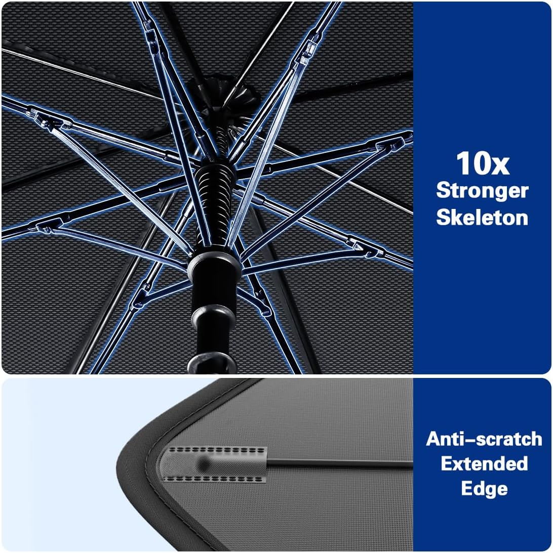 2026 Windshield Sun Shade Umbrella, Foldable Car Umbrella Sunshade with UV Block Car Front Window (Heat Insulation