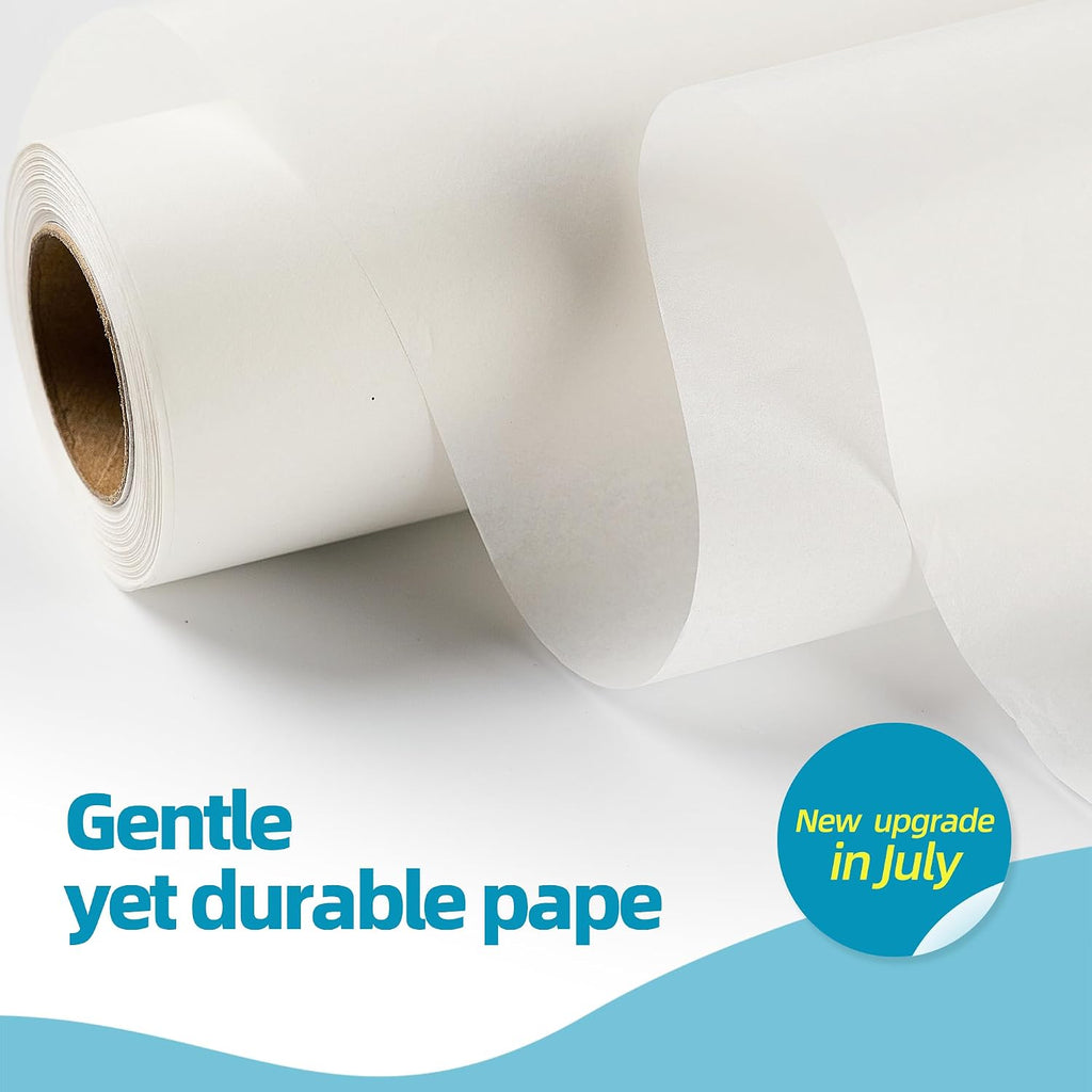 Exam Table Paper - New Upgrade Barrier Protection, 21" x 225ft, Smooth White Case of 12 Rolls - Hygienic, Disposable