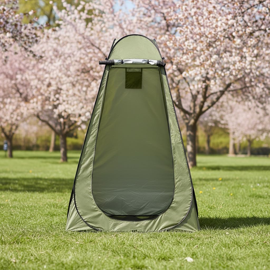 Pop Up Privacy Tent Outdoor Shower Changing Room, Instant Portable Camping Toilet Tent with Skylight Storage Pocket