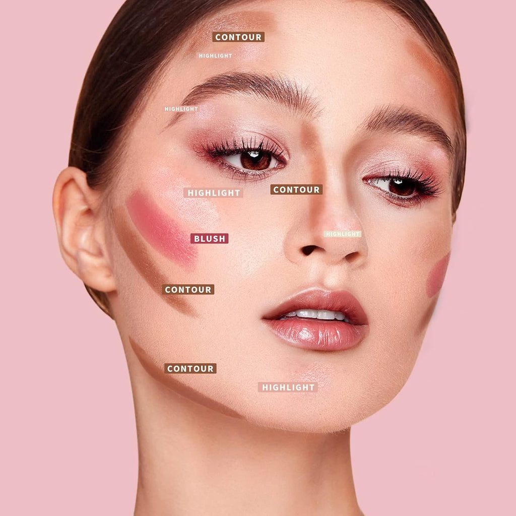Face Sticks Trio, Blush, Highlighter & Contour Stick for Face Makeup