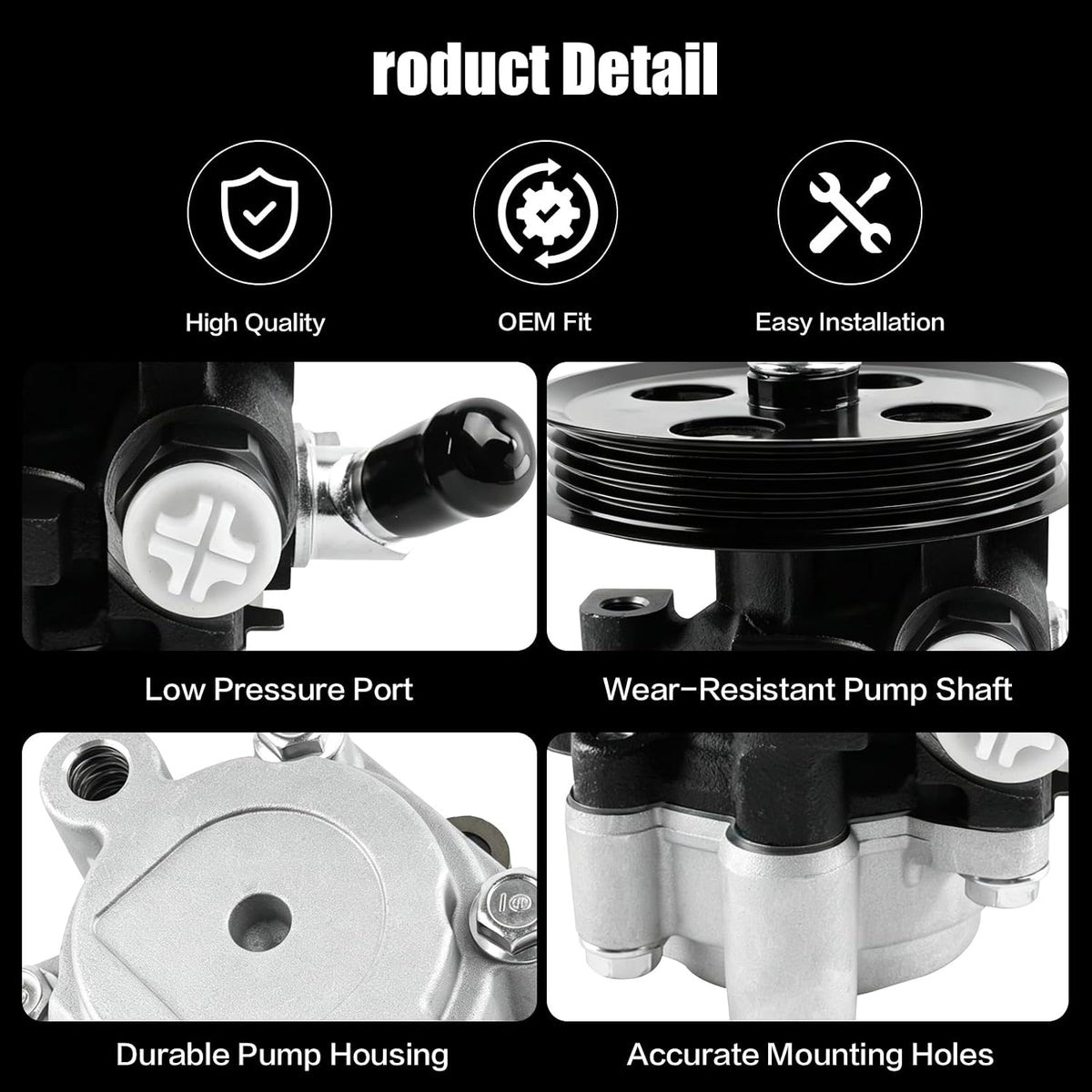 Power Steering Pump with Pulley for 3.0 3.3 Toyota Camry