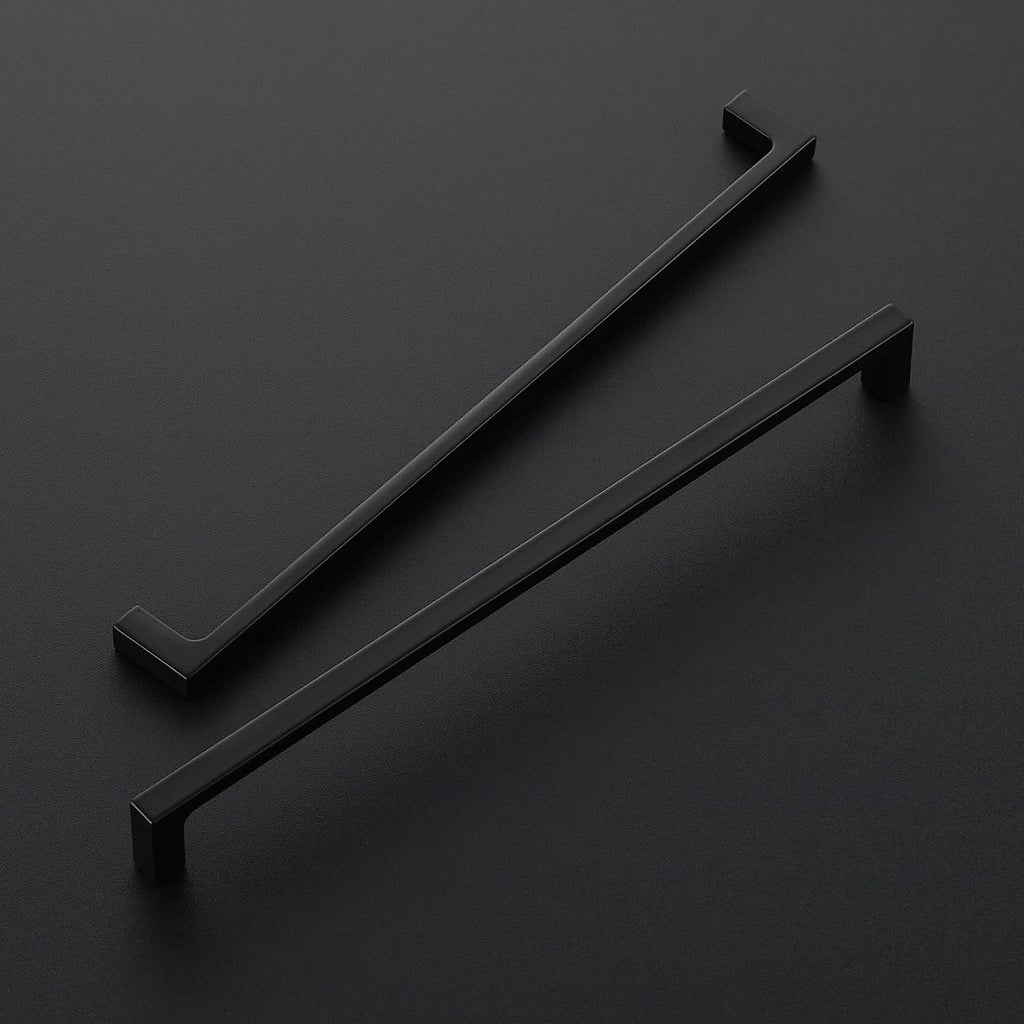 Matte Black Square & Solid Cabinet Handles,10 Inch,3 Pack