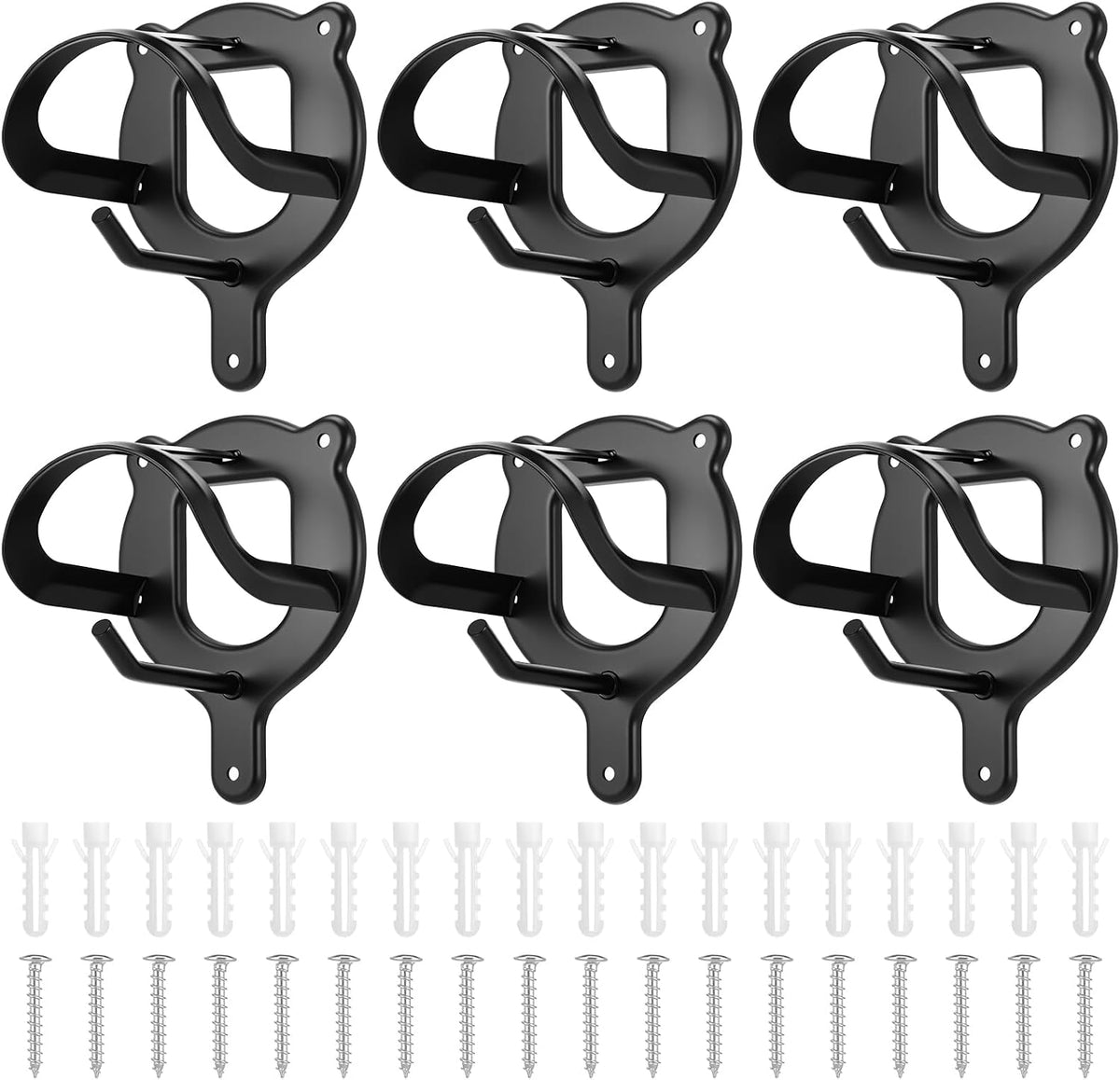 6 Counts Horse Bridle Rack, Metal Bridle Holder with Tubes and Screw, Heavy-Duty Horse Tack Storage Halter Hanger for