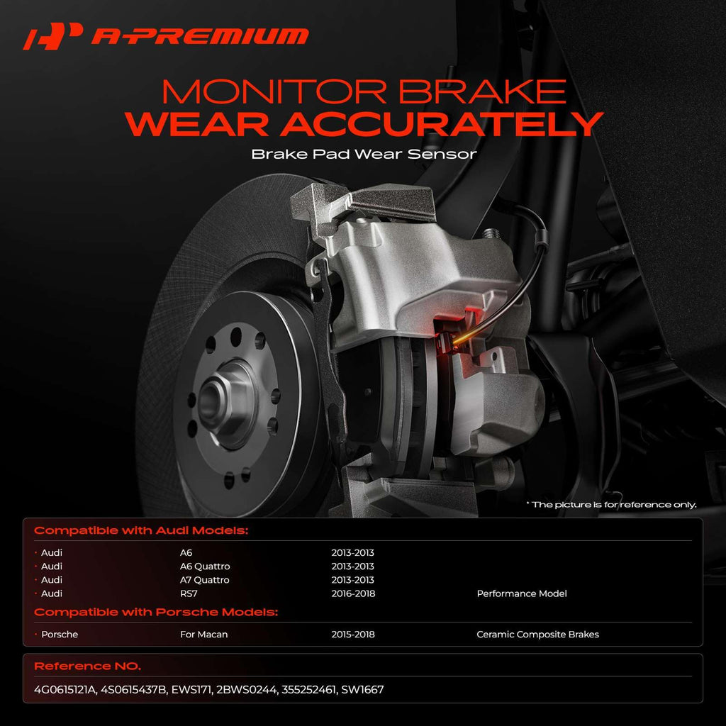 A-Premium Rear Brake Pad Wear Sensor Compatible with Audi & Porsche Models