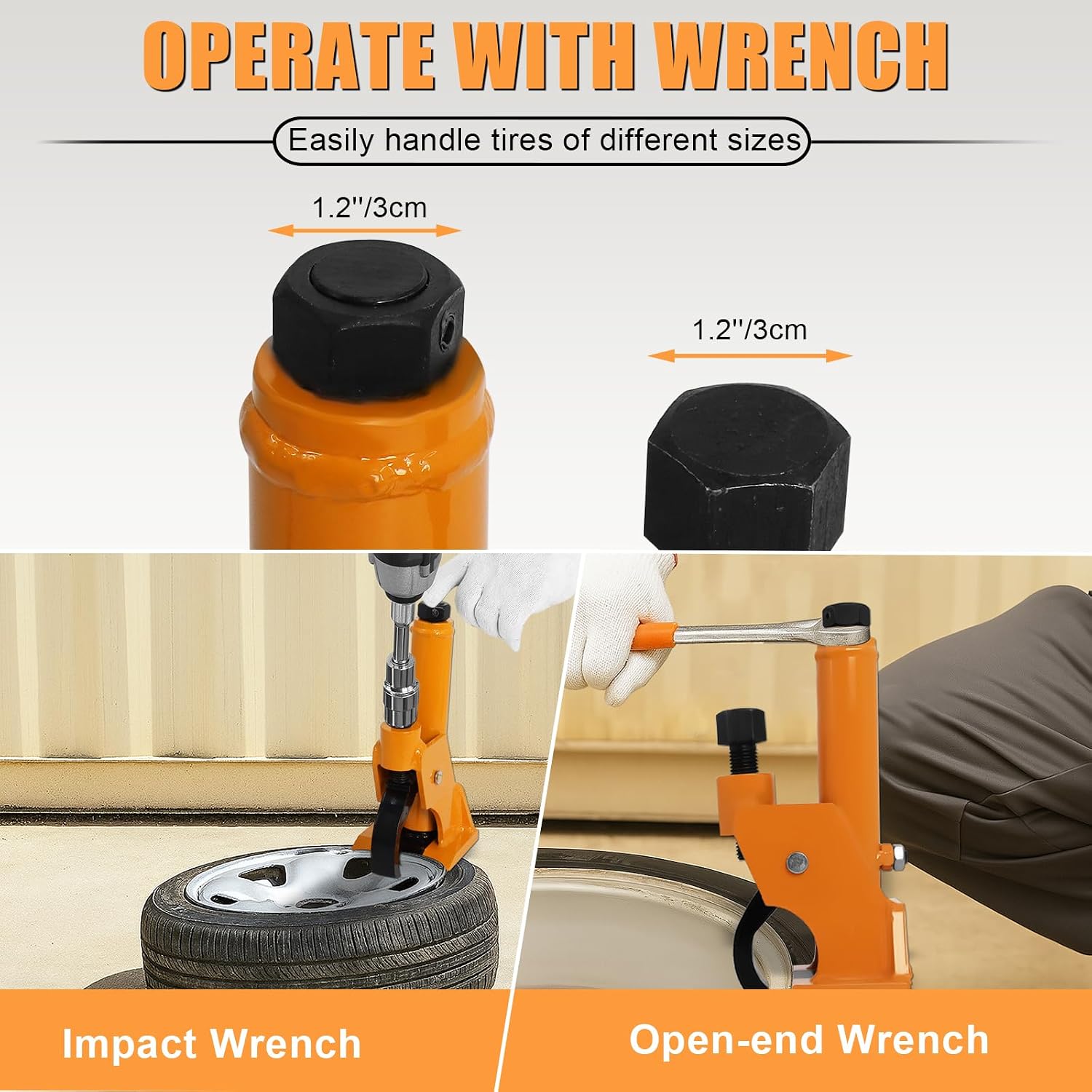 Manual Tire Bead Breaker Tool for Tire Removal, 38"-42" Bead Breaker,Orange