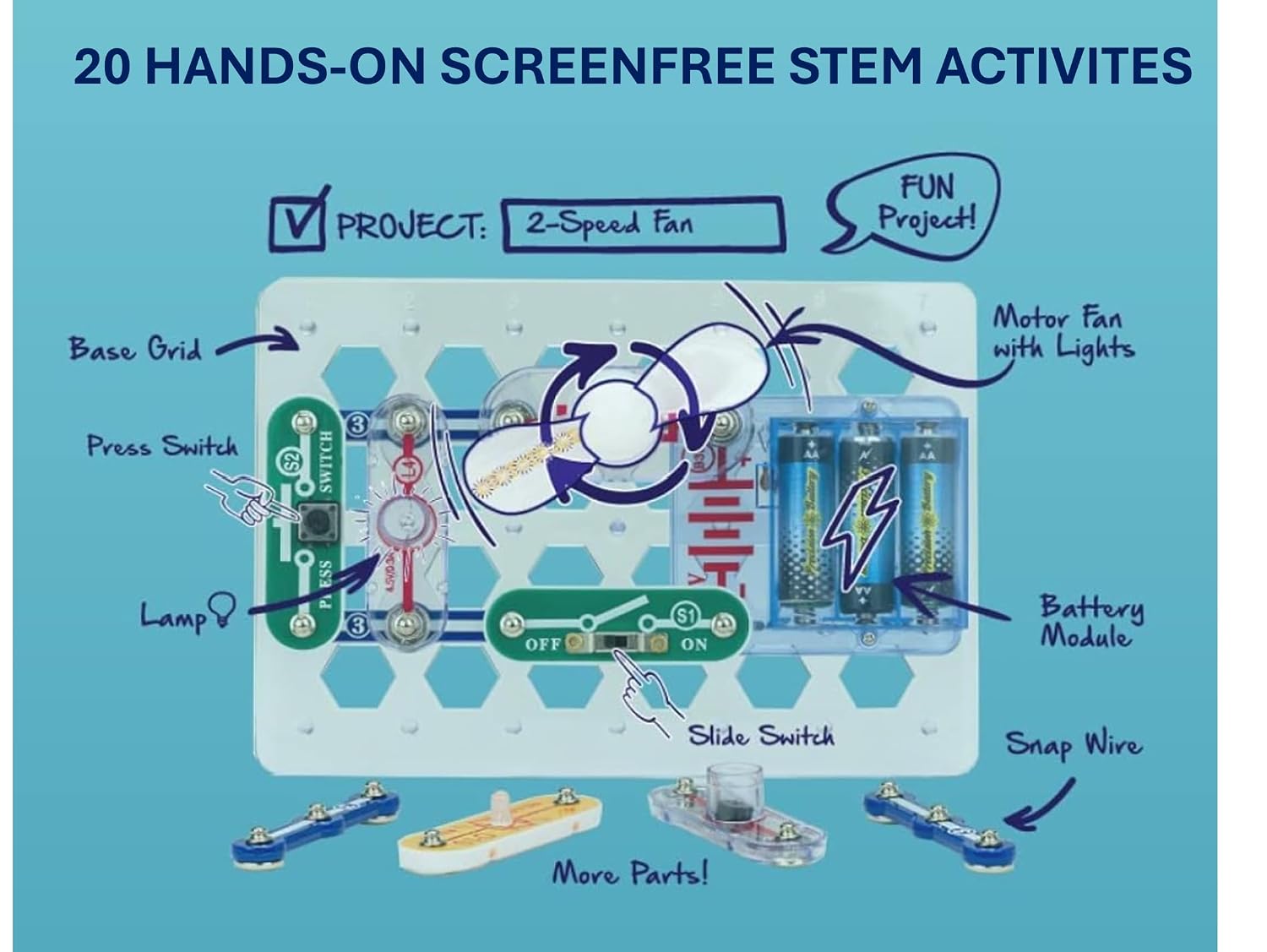 Beginner, Electronics Exploration Kit, Stem Kit for Ages 5-9 (SCB-20)