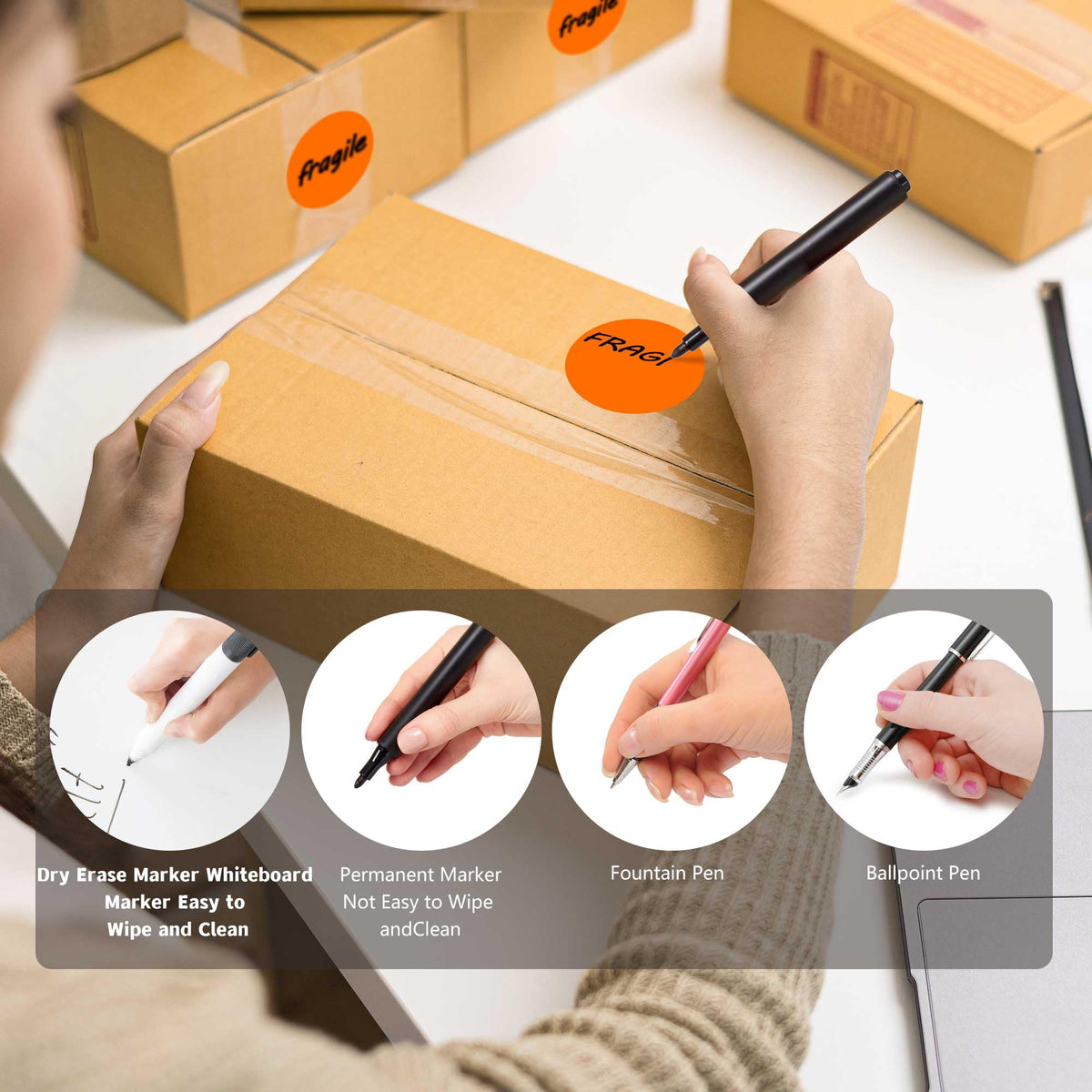 2 inch Round Color-Code Dot Sticker Label, 4 Roll 2000PCS Orange Sticker